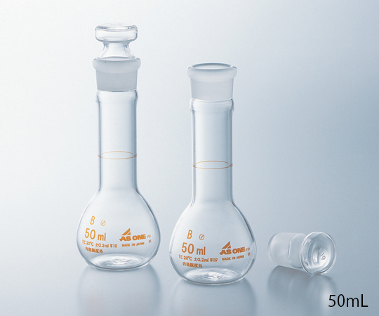 AS ONE 1-8566-01 Short Volumetric Flask White 50mL